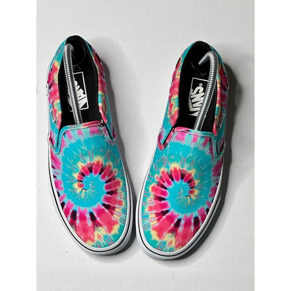 Vans Unisex Slip-On Sneakers Multicolor Rainbow Tie Dye Casual Shoes Siz… - Picture 9 of 9